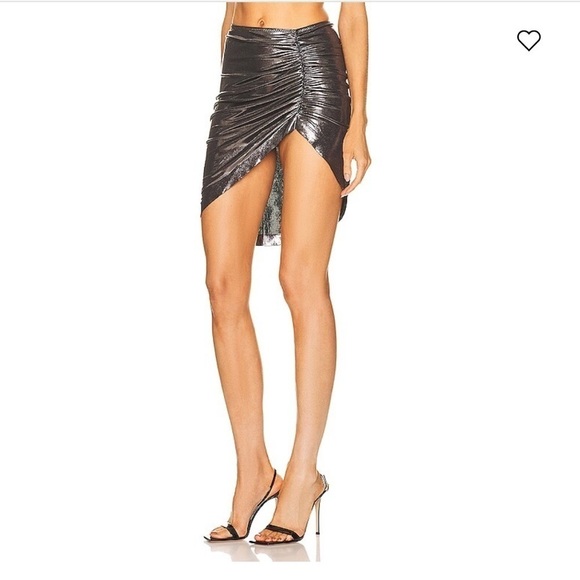 Norma Kamali Side Drape Mini Skirt in gun metal - Picture 5 of 13